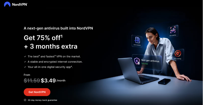 NordVPN homepage