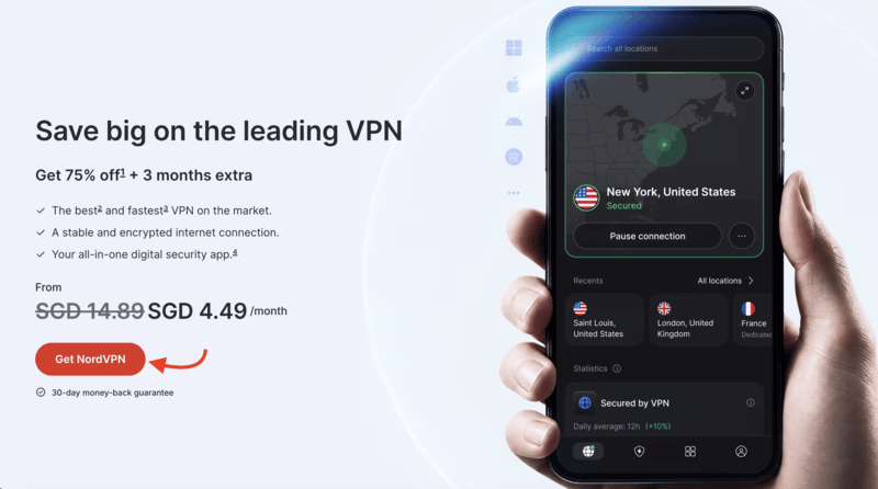 Sign up for NordVPN and purchase a package