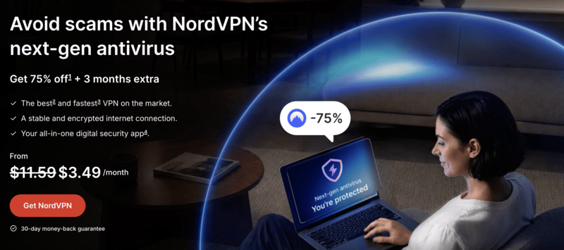 NordVPN homepage