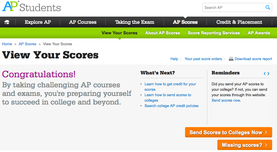 ap test scores