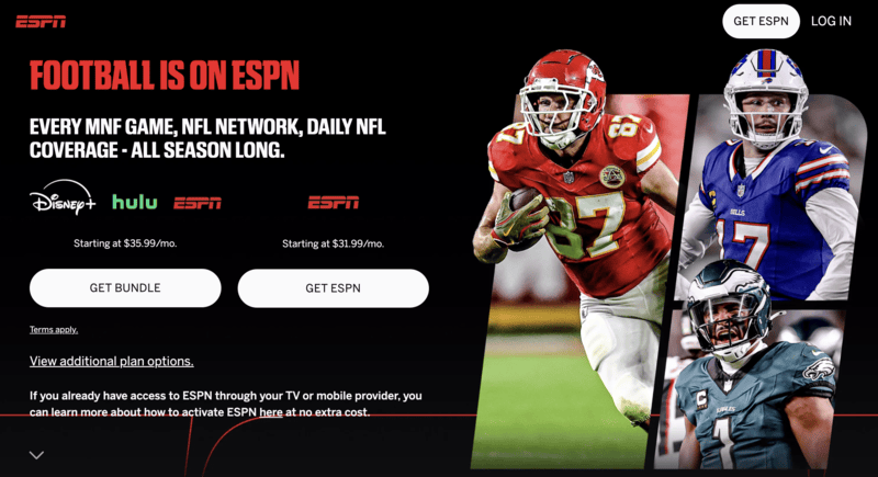 ESPN for Monday Night Football games