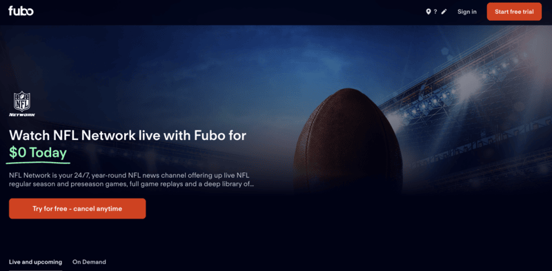 Alternative NFL streaming to cable