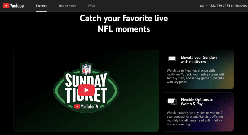 NFL Sunday Ticket and YouTube TV